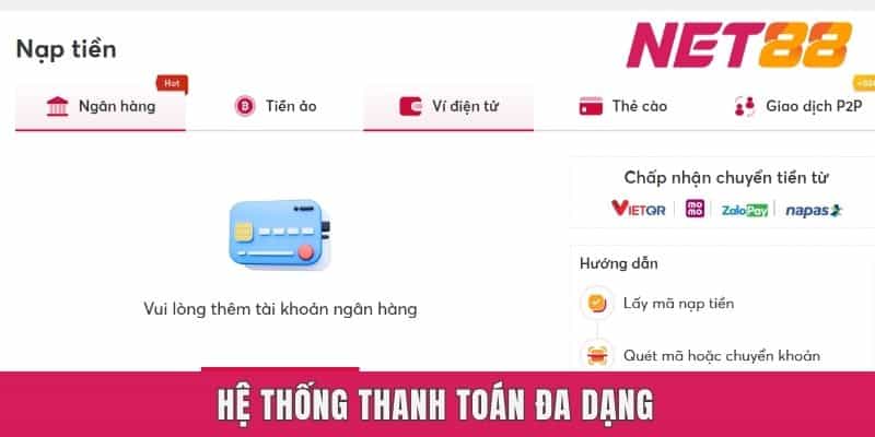 Hệ thống thanh toán đa dạng