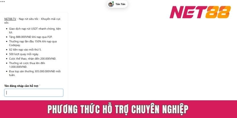 Phương thức hỗ trợ chuyên nghiệp
