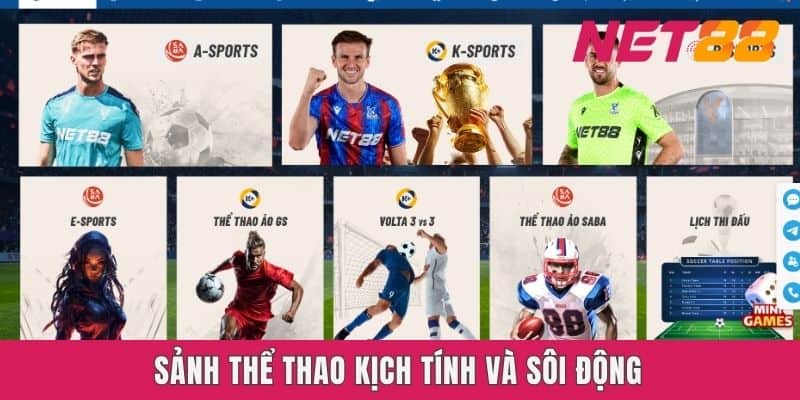Sảnh thể thao kịch tính và sôi động